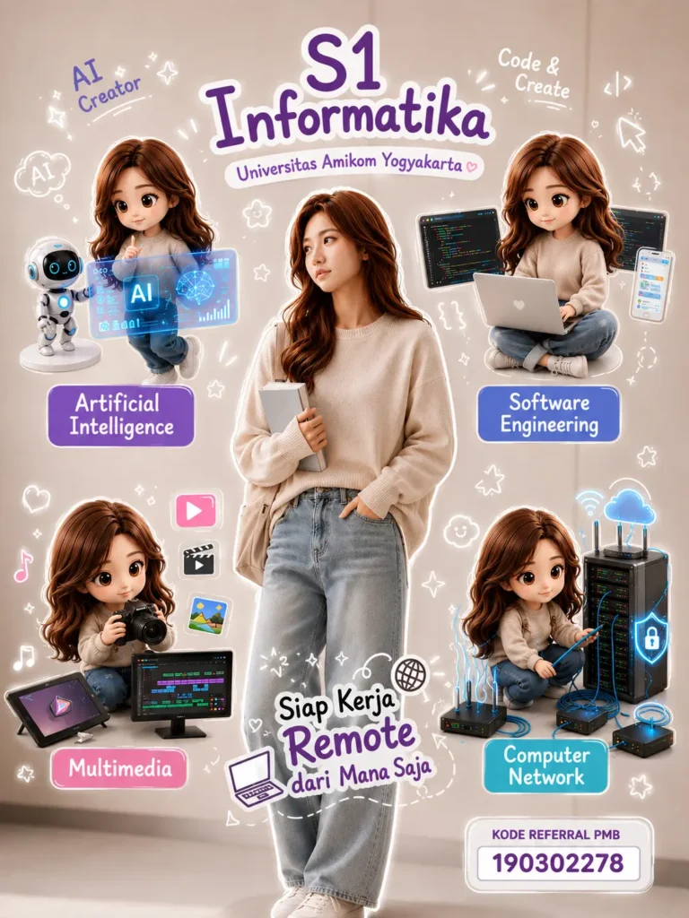 Kuliah di Prodi S1 Informatika Potongan UKT 10% Sampai Semester 7 Kode Referral PMB Amikom 190302278